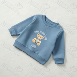 Personalised Happy Mother's Day Sweatshirt. Baby/Toddler Jumper - Teddy Heart Design