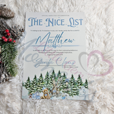 Personalised Blue Nice List Certificate. Custom Christmas Eve Box Fillers