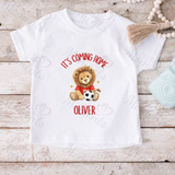 Personalised "It's Coming Home" England Football T-shirt for World Cup - All Sizes - Lion Design