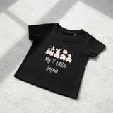 Personalised "My 1st Easter" Organic Cotton Baby Tee: Easter Train Design - Pink or Blue
