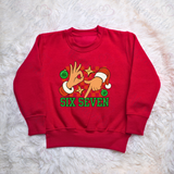 67 Kids Christmas Jumper. Santa Claus Six Seven Red Sweatshirt.