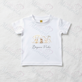 Personalised Born In 2026 Organic Cotton Baby Tee: Farm Animal Design