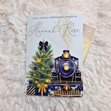 Personalised Christmas Story Book - Navy Believe Train and Ticket. Christmas Eve Box Fillers