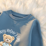 Personalised Happy Mother's Day Sweatshirt. Baby/Toddler Jumper - Teddy Heart Design