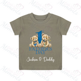 Personalised 1st Father's Day Kids T-shirt - Daddy and Me Teddy Design