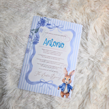 Personalised Kids Easter Bunny Letter for Easter Egg Hunt - Pink or Blue Design