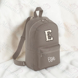 Personalised Kids Monochrome Bow Initial Mini Backpack
