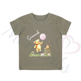 Personalised Kids Happy Easter T-shirt - Bear and Balloon Design