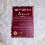 Personalised Christmas Eve Tartan Santa Letter. Custom Christmas Eve Box Filler.