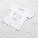 Personalised Born In 2026 Organic Cotton Baby Tee: Bunny Design