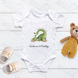 Personalised Happy Father's Day Dinosaur Baby Bodysuit