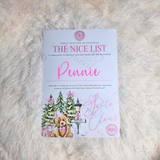 Personalised Nice List Certificate - Pink North Pole Design. Custom Christmas Eve Box Fillers