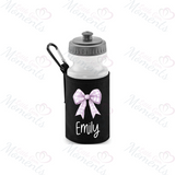 Personalised Gingham Bow School Water Bottle