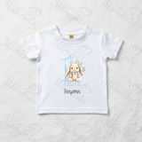 Personalised 1st Easter Organic Cotton Baby Tee: Easter Bunny Design