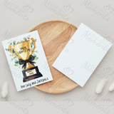 Personalised Happy Father's Day Card. Fully Custom Card for Dad - Trophy Design