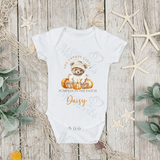 Personalised Cutest Little Pumpkin Baby Bodysuit. Custom Baby's Halloween Vest. New Baby Gift.