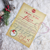 Personalised I Believe In You Santa Letter to Encourage Good Behaviour. Custom Kids Xmas Letter. A4 Premium Children's Nice List Reminder