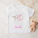 Personalised 1st Time Flyer T-shirt. Custom First Plane Ride Outfit