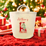 Personalised 1st Christmas Trug. Felt Xmas Gift Basket.