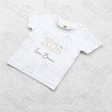 Personalised Born In 2026 Organic Cotton Baby Tee: Rustic Design