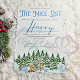 Personalised Blue Nice List Certificate. Custom Christmas Eve Box Fillers