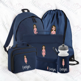 Personalised Mega Back To School Bundle - Fully Custom School Girl Dolly