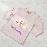 Personalised Happy Mother's Day Long Sleeved Top - Baby and Toddler - Bunny & Rainbow Design
