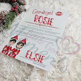 Personalised Elf Goodbye Letter - Christmas Eve - Boy & Girl Elf
