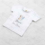 Personalised Born In 2026 Organic Cotton Baby Tee: Pink or Blue Bunny Design