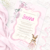 Personalised Kids Easter Bunny Letter for Easter Egg Hunt - Pink or Blue Design