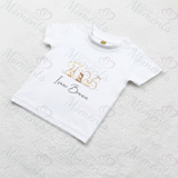 Personalised Born In 2026 Organic Cotton Baby Tee: Farm Animal Design