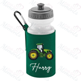 Personalised Green Tractor School Water Bottle