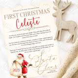 Personalised First Christmas Certificate from Santa Claus. Custom Baby Xmas Keepsake - Santa Sack Design