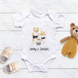 Personalised Happy Father's Day Football Teddies Baby Bodysuit