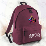 Personalised Neon Dirt Bike School Bag