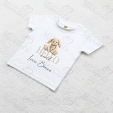 Personalised "Hello World" Organic Cotton Baby Tee: Bunny Design