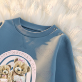 Personalised Happy Mother's Day Sweatshirt. Baby/Toddler Jumper - Teddy Rainbow Design