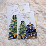 Personalised Christmas Story Book - Navy Believe Train and Ticket. Christmas Eve Box Fillers