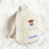 Personalised Kids Highland Cow Mini Backpack