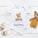 Personalised Our First Mother's Day Baby Bodysuit. Custom Baby Vest - Blue or Pink Design