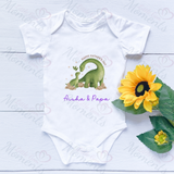 Personalised Happy Father's Day Dinosaur Baby Bodysuit