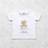 Personalised Born In 2026 Organic Cotton Baby Tee: Born In 2026 Bunny Design