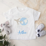 Personalised 1st Time Flyer T-shirt. Custom First Plane Ride Outfit