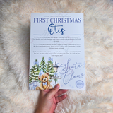 Personalised First Christmas Certificate from Santa Claus. Custom Baby Xmas Keepsake - Pink or Blue