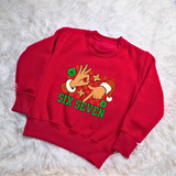 67 Kids Christmas Jumper. Santa Claus Six Seven Red Sweatshirt.