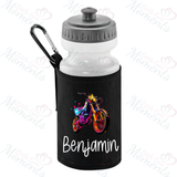 Personalised Neon Dirt Bike School Water Bottle