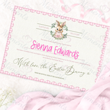 Personalised Easter Bunny Certificate. Custom Kids Treat for Easter Sunday.