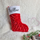 Personalised Personalised Luxury Plush Santa Sacks and Stocking Sets - Red or Grey