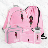 Personalised Mega Back To School Essentials Bundle - Custom School Girl Dolly