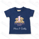 Personalised 1st Father's Day Kids T-shirt - Daddy and Me Teddy Design